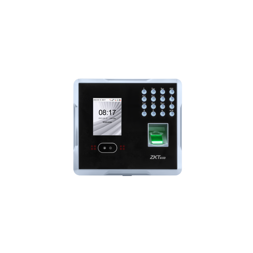 Terminal Multi-Biométrica de Asistencia y Control de Acceso / Reconocimiento Facial, Huella y Tarjeta / 2,000 Usuarios / 1,500 Rostros / 2,000 Huellas / 100,000 Eventos / TCP/IP Wi-Fi USB / ADMS / Pantalla 2.8" TFT