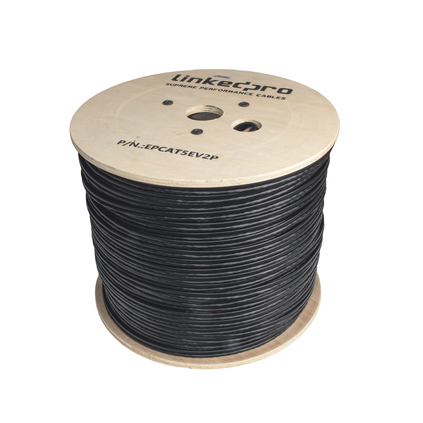 Bobina de Cable Siamés Cat5e CCA + 2 Cables Gruesos (16 AWG) para Alimentar Cámaras Más Lejos / 305 Metros (1000 Pies) / Instalación en Exterior / Uso Industrial para Climas Extremos