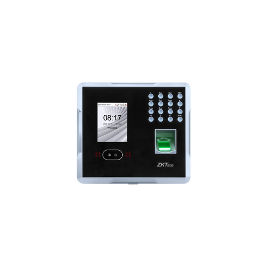 Terminal Multi-Biométrica de Asistencia y Control de Acceso / Reconocimiento Facial, Huella y Tarjeta / 2,000 Usuarios / 1,500 Rostros / 2,000 Huellas / 100,000 Eventos / TCP/IP Wi-Fi USB / ADMS / Pantalla 2.8" TFT